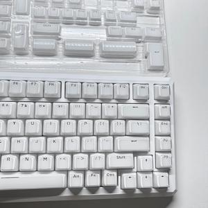 TEMU JMTCTECH 젤리 스타일 화이트 PC 키캡 세트 - OEM/체리 , 부드러운 질감, 오일 방지 및 내구성 DIY 교체용 키보드 캡, QWERTY, AZERTY, Dvorak, Colemak 호환, 체리 MX 스위치 호환 (호환 가능)|키캡|키캡