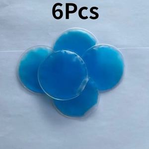 TEMU 재사용 가능한 원형 젤 아이스 팩 6개 세트: 얼굴 아이스 사용에 이상적 / 상처용 냉온방, 지성치의 통증 및 불편함 완화, 수술 후 마스텍토토미 및 머리 포장에 적합