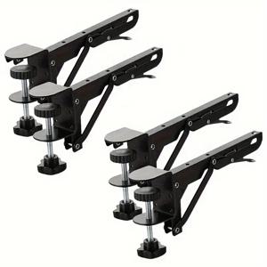 TEMU 2개 또는 4개 세트 헤비듀티 접이식 책상 확장 스탠드 - 드릴 필요 없는 조절 가능한 브래킷, 공간 절약형 테이블 확장기, 블랙/그레이 - 사무실, 컴퓨터 책상, 선반용 - 테이블 및 책상 호환 (나사 필요 없음)