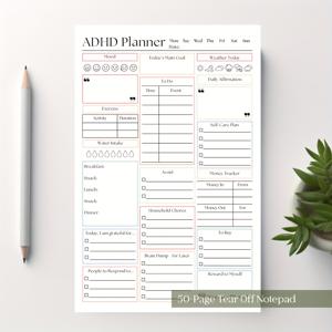 TEMU 1개 플래너 노트북 / 일일 중요 작업 로그 / 일일 작업 플래너 / 생각 정리, 생산성 향상 / 아이디어 정리 플래너 / 플래너 및 정리 도구에 적합