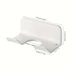 TEMU 1개 모던 벽걸이 헤어 드라이어 홀더 - 드릴 설치 불필요, 공간 절약형 욕실 정리함 (후크 포함), 간편한 보관 및 접근을 위한 내구성 플라스틱 디자인, 다용도 후크, 욕실 정리 및 수납