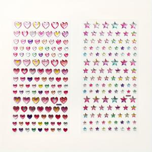 TEMU 234개 무지개 빛깔 별 & 하트 스티커 - 재사용 가능한 광택 보석 같은 홀로그래픽 데칼 (핑크, 블루, 퍼플, 레드, 터키즈) - 스크랩북, 다이어리, 플래너, 기기 액세서리, DIY 공예 & 애니메이션용