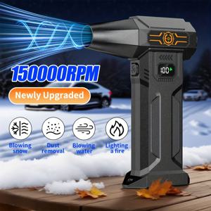 TEMU 업그레이드된 터보 팬, 에어 드라이어, LED 조명이 있는 고출력 블로워, USB 충전, 150000 RPM 브러시리스 모터, 대용량 배터리, 차량 청소, 자동 건조, 캠핑, 야외 바베큐 점화에 적합 - 컴팩트하고 가벼운 차량 청소 도구 | 모던한 미적 디자인 | 견고하고 내구성 있는 휴대용 먼지 블로워, 크리스마스 선물!|차량용선풍기|캠핑선풍기