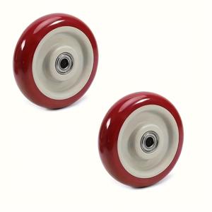 TEMU 2개 세트 헤비듀티 폴리우레탄 4인치 듀얼 베어링 시스템 스위블 캐스터 - 스쿠터, 가구 카트, 트롤리, 트럭 및 푸시 체어용 올테레인 교체 휠 - 내구성 강한 트럭/왜건 휠 어셈블리 (경제적)