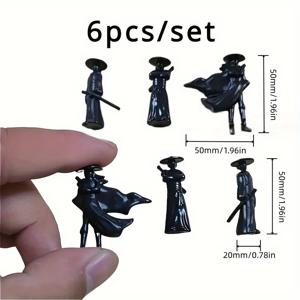 TEMU 고대의 매력을 지닌 검객들이 찾아온다! 6종 듀얼 사이즈 피규어: 강호의 형제애를 담아내고, 차량 인테리어 업그레이드 & 사무실/게임룸에 완벽한 아이템