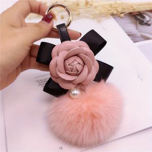 TEMU 여성용 우아한 차꽃 키체인 - 리본 & 동백꽃 매력, 차 키 액세서리, 가방 장식, 내구성 있는 키링 (대부분의 키링 호환) - 그녀를 위한 스타일리시한 선물|키링