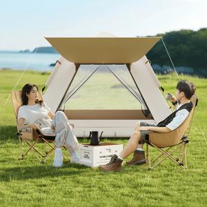 TEMU 휴대용 접이식 고등석 의자 - 내구성 강철 합금 야외 레저 캠핑 낚시용 해변 의자 접이식 캠핑 의자 추석선물 할로윈선물 크리스마스선물|접이식의자