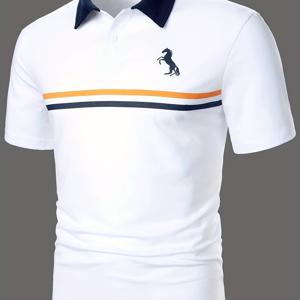 TEMU 남성 패션 캐주얼 반팔 프린트 셔츠