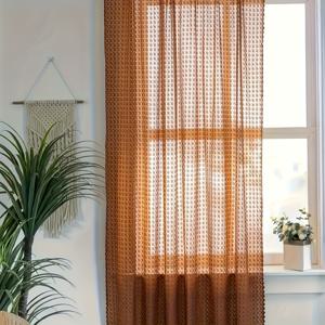 TEMU 빈티지 스타일의 얇은 포켓 커튼. 빛을 필터링하여 거실, 현관, 발코니 및 침실에 적합합니다. 홈 데코이며, 단품으로 판매됩니다.|커튼봉