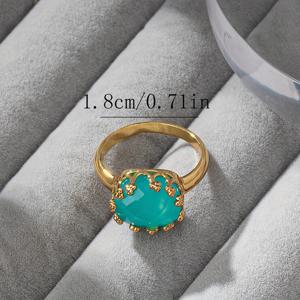 TEMU 우아한 럭셔리 스타일 반지, 인조 보석 색상 유지 구리 반지 - 여성용 휴일, 데이트, 프롬, 연회, 결혼식, 파티, 휴가, 쇼핑, 비즈니스, 일상 출퇴근 액세서리