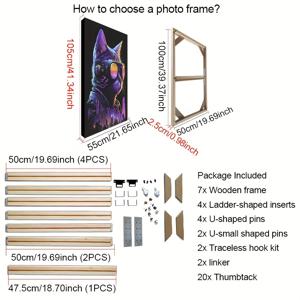 TEMU 1세트 DIY 사진액자 캔버스액자 갤러리 걸이 그림 유화 포스터 설치용 스트레칭 스트립 벽 장식 홈 데코