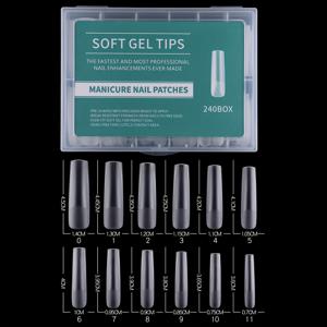 TEMU 매트 스타일, 4.5 롱 풀 커버, 박스당 240개|네일팁
