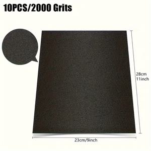 TEMU 목재 및 금속 샌딩용 10개 세트 사포, 습식 건식 사포 60/80/100/120/150/180/240/320/400/600/800/1000/1200/1500/2000/2500/5000 그릿