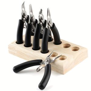 TEMU 미니 스테인리스 스틸 주얼리 플라이어 (라운드, 사선, 벤트, 납작한 노즈 플라이어 포함, 미세, 무치 톱니 팁), 비즈 및 주얼리 제작에 적합