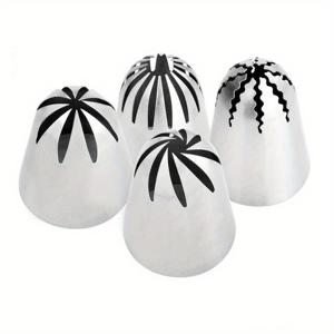 TEMU 4pcs 초대형 스테인리스 스틸 파이핑 노즐 세트 901 902 903 904 케이크 , 페이스트리, 컵케이크, 베이킹 도구, 크림, 쿠키, 주방 가제트용
