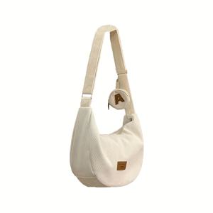 TEMU 인싸 스타일의 여성용 패셔너블 코듀로이 가방. 학생, 캐주얼 스포츠, 하이킹에 적합합니다. 이 동전 모양의 가방은 등반, 사이클링, 운전 등 야외 활동에 이상적이며 캠퍼스 및 한국-일본 스타일에서 인기 있습니다.