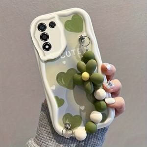 TEMU 휴대폰 케이스 - 크림 텍스처의 유화 예술 감성 하트 꽃 체인 비즈 디자인, 갤럭시 삼성 S24 울트라 폰케이스에 적합, A16-5G, 삼성 A15 보호, A52 케이스, A54 소프트 케이스, A13-4G, S24, S25 울트라, S20 FE 손목 스트랩, S22 호환|핸드폰스트랩|S22케이스