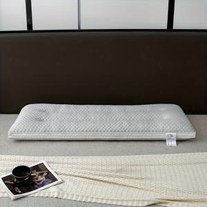 TEMU 고급스러운 긴 베개솜, 침실 침구용 긴 바디 베개, 부드럽고 편안한 긴 베개솜, 호텔 또는 가정에서 단일/더블 사용에 적합, 푹신한 저반발 긴 베개로 수면을 도우고 목을 보호합니다.