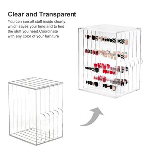 TEMU 투명 아크릴 재질의 탈착식 패널이 있는 5단 네일 폴리쉬 진열대, 네일 테이블 전용 디자인|젤네일|매니큐어