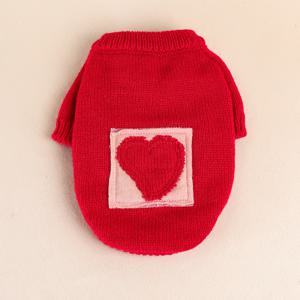 TEMU 소형견을 위해 디자인된 하트 모양의 애완동물 스웨터. 가을, 겨울철에 따뜻함과 편안함을 제공합니다.|강아지옷