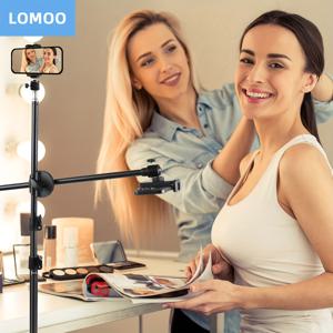 TEMU 로무 68인치 조절 가능한 듀얼 스탠드 폰 삼각대 및 볼 헤드 & 여행 가방 포함 - 요리 비디오, 피트니스, 블로깅, 유튜브용 견고한 스마트폰 홀더 - 촬영용 안정적인 머리 위 스탠드