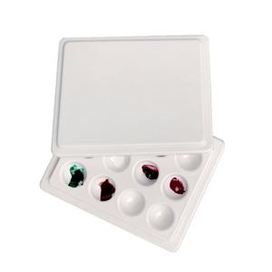 TEMU 12구 네일 아트 컬러 페인트 팔레트 (커버 포함) - 젤 폴리쉬 믹싱, 드로잉, 매니큐어 트레이 케이스, 사각형 매니큐어 트레이 도구