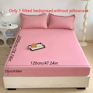TEMU 솔리드 컬러 핏팅 시트 부드럽고 가벼운 베이지 친화적 통기성 침구 세탁 가능 사계절 호텔 매트리스 보호 커버 파이버 브러시드 크래프트 침대 세트 다크 블루