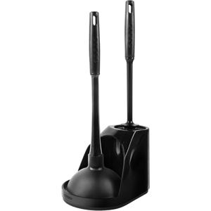 TEMU 화장실 플런저 및 브러시 세트, 2in 1 변기 브러시 및 플런저 세트, 깊은 청소를 위한 플런저 홀더 숨겨진 세트