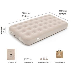 TEMU 휴대용 야외 캠핑 텐트용 팽창식 침낭. 전기 없이 자동 팽창 시스템으로 가정용 또는 사무실 낮잠에 적합.