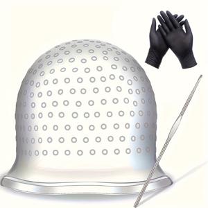 TEMU 재사용 가능한 전문 헤어 컬러링 캡, 일반 헤어 스타일, 헤어 컬러링 도구 및 액세서리, 세탁 가능한 캡, 살롱 퀄리티 캡, 헤어 컬러링 키