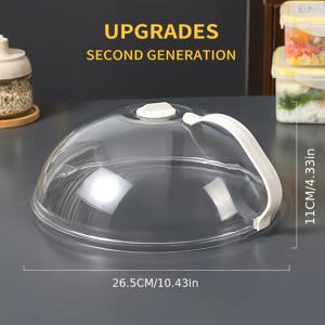 TEMU 1개 마이크로웨이브 커버 뚜껑, 마이크로웨이브 호환, 방수 및 방열 PP 플라스틱 접시 커버, 재가열, 끓임, 튀김용 - 사무실 및 주방에 적합, 수프, 채소, 고기, 파스타, 계란, 만두, 빵, 국수, 완탕, 뜨거운 식사 보존에 이상적