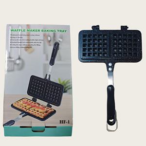 TEMU 1개 양면 논스틱 와플 메이커 - 세척 용이, 휴대용 알루미늄 스토브, 완벽한 가족 아침 식사를 위한 이상적인 제품, 집에서 신선한 와플을 빠르게 요리, 미니 와플 메이커
