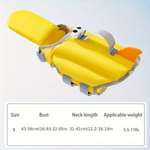 TEMU 반려견용 미디엄 사이즈 생존 조끼, 여름철 물에 빠지지 않는 수영 조끼 - 비숑 프리제 반려견용 입 지지 및 빠른 부력 디자인, 핸들 & 리드 클립 포함