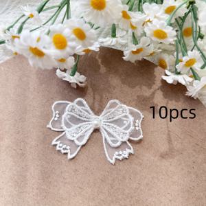 TEMU 5개/10개 레이스 보우넛 레이스 자수 패치 DIY 의류 액세서리 브로치 헤어 클립 장식 액세서리