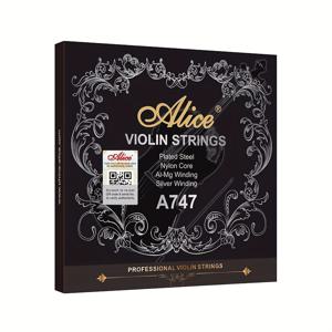 TEMU 프로페셔널 퍼포먼스 등급 바이올린 줄, A747 세트, 스무스 마감 도금 강철 와이어, 고탄소강 와이어 코어, 복합 나일론 코어, 알루미늄-마그네슘 감김, 마스터급 바이올린 줄 - 연주 및 녹음에 적합, 강한 표현력