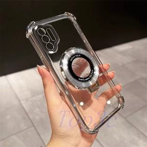 TEMU 휴대폰 케이스 - 스탠드 포함, 삼성 노트 10+ 5G/노트10 플러스에 적합, 코너 에어백 보호 기능, 투명, 충격 방지 휴대폰 케이스.