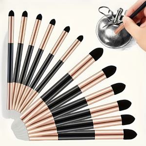 TEMU 12pcs 듀얼 엔드 스케치 스틱 - 드로잉, 페인팅 및 스케치용 라운드 합성 아트 블렌딩 도구 - 부드러운 쉐딩 및 디테일링을 위한 인간 중심 디자인, 스케치 용품, 창의적인 작품, 세련된 브러시 디자인, 고품질 브러시