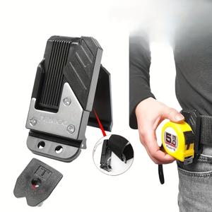 TEMU 빠른 해제 버클 도구 벨트 클립 - 테이프 측정기, 플라이어, 렌치용 튼튼한 알루미늄 & 금속 허리 홀스터, 안전 고정 장치 - 내구성 있는 구조의 도구 정리 액세서리|줄자