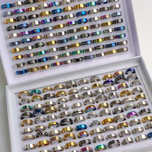 TEMU 55/110피스 패션 스테인리스 스틸 링 세트, 데일리웨어와 파티용 다용도 손가락 주얼리, 랜덤 스타일, 선물, 박스 미포함, 청소년용