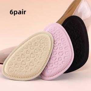 TEMU 6쌍 신발 깔창 - 미끄럼 방지 아치 지지 , 하트 무늬 여성/남성용 부드러운 발 매트, 하루 종일 편안함 - 파스텔 핑크/베이지/블랙 - 힐, 플랫, 부츠, 스니커즈 호환 가능, 반사이즈 조절기, 하이힐 컴포트 패드, 장식적 하트 디자인, 미끄럼 방지 소재, 통기성 좋은 인솔, 여성화용