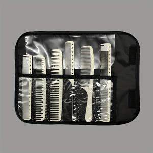 TEMU 6개 세트 (보관 가방 포함), 전문가용 이발 키트, 남성 및 여성용 헤어 빗 및 래트 테일 빗 포함, 살롱 필수품, 휴대 가능 및 보관 용이.