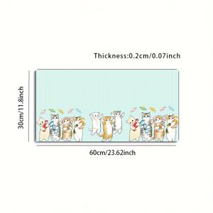 TEMU 대형 고양이 & 새끼 고양이 게이밍 마우스 패드 - 시바 이누 같은 매력 디자인, 미끄럼 방지 세탁 가능 고무 베이스, PC/노트북용 그리드 데스크 매트, 사무실 & 컴퓨터용, 게이머를 위한 귀여운 데스크 선물