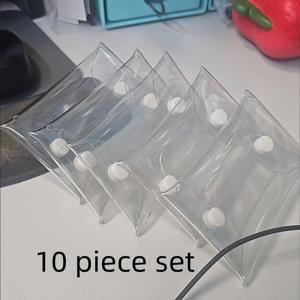 TEMU 10pcs 투명 PVC 방진 보관 가방, 간단한 클래스 클로저 - 인형, 액세서리, DIY 공예용 재사용 가능한 디스플레이 포켓 - 이상적인 크리스마스 및 데이 선물 (키체인 미포함), 인형 보관 솔루션 | 투명 디자인 | 안전한 클로저, 인형 보관 가방|인형키링
