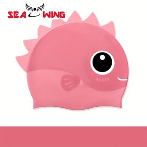 TEMU SEAWING 고탄력 및 방수 상어 실리콘 수영 모자 - 귀여운 만화 물고기 디자인, 미끄럼 방지 성인용 수영 모자, 수영 및 수상 스포츠에 이상적, 실리콘 수영 모자, 장난기 있는 디자인, 내구성 있는 수영복