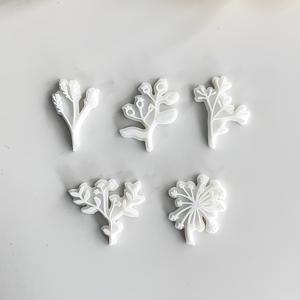 TEMU 꽃과 잎 폴리머 클레이 스탬프 세트 5개, 꽃 폴리머 클레이 커터와 소프트 클레이 커터, DIY 주얼리 만들기와 클레이 공예에 완벽