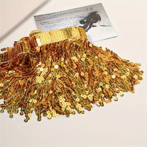 TEMU 5야드/455cm 스팽글 프린지 장식, 멀티컬러 반짝이는 태슬 특징, 의류 액세서리, 벨리댄스 스커트, 웨딩 드레스, 신부 드레스, 홈 데코에 적합.