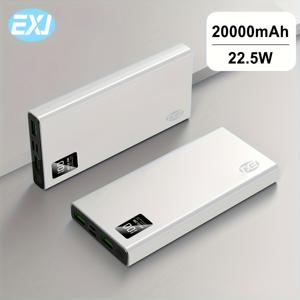 TEMU EXJ 20000mAh/10000mAh 휴대용 보조 배터리, 22.5W 고속 충전 아웃도어 충전기 (USB 3.0 Type C QC PD4 2개, LED 디스플레이 포함), 외부 백업 배터리, 아이폰 16/15/14/Pro, 삼성 S24/S25 및 기타 기기와 호환|보조배터리|C타입충전기|보조배터리20000
