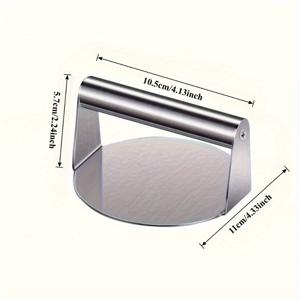 TEMU 붙어버릴까 염려되는 버거 프레스 플레이트, 스테이크 버거 압착기, 균일한 압착을 위한 인체공학적 손잡이 특징, 바베큐 및 가정용으로 이상적, 전문가용 주방 도구, 스테인리스 스틸 재질, 세척 용이