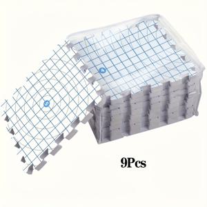 TEMU 루엔 4/9 블록 그리드 플라스틱 뜨개질 & 코바늘 매트 (두꺼운 휴대용 스티치 마커 4색 링 포함) - 아미구루미, 행 계산, 행 추적용 화이트 그리드, 휴대용 공예 보드 - 초보자에게 이상적