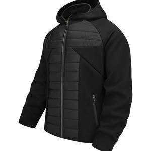 TEMU 남성용 기모 안감 컬러 블록 지퍼업 재킷, 스타일리시한 레트로 캐주얼 코트, 대형 포켓 후드 스웨트셔츠, 일상적인 레저 및 야외 활동을 위한 드로스트링 디자인.